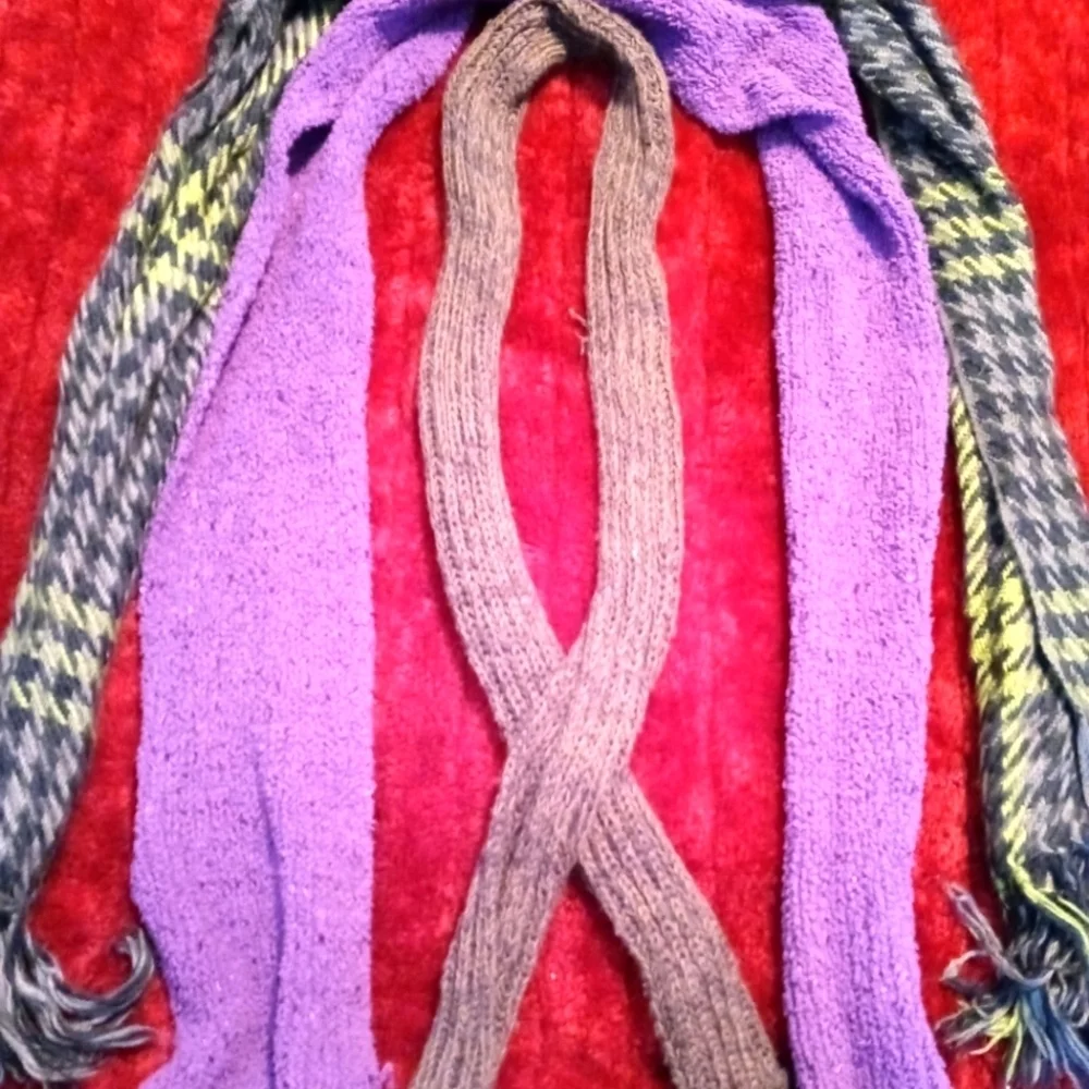 3 long winter scarves